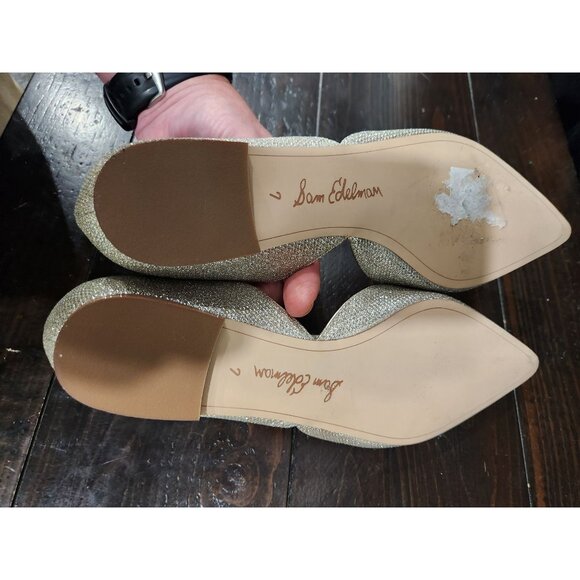 NEW Sam Edelman Rodney Metallic Gold D'Orsay Flats/Sz. 7M - Picture 8 of 9